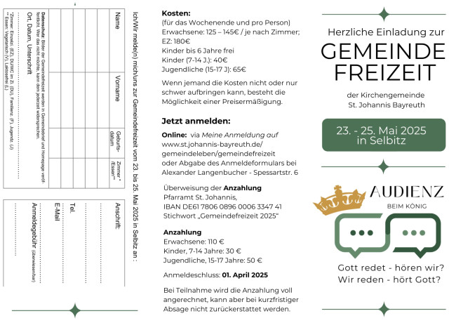 Anmeldung Vorderseite